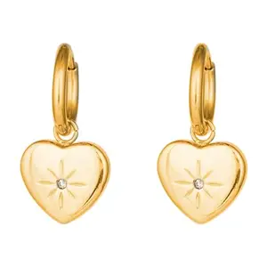 Avyana Golden Heart Drop Stainless Steel Earrings for women