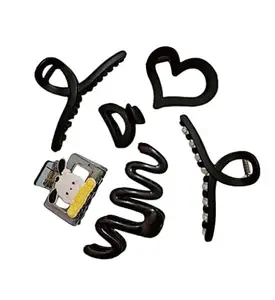 Hair Clips Set for Women, Black Styling Accessories, 5 Pieces