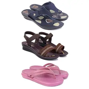 Women's Comfortable Sandal,Casual Lightweight Sandal for Everyday Wear | (COMBO-3)-1973-1933-1978-8-EURO-39