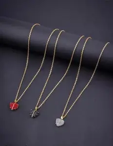 DIL Shape pendant for women and girls Gold-plated Gold-plated Plated Brass, Alloy Chain Pendants & Lockets