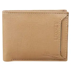 LIONZY Men's Beige Genuine Pu Leather Wallet