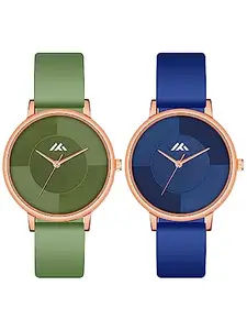 Shocknshop Analog Green & Blue Dial Fashion Combo Watch for Women and Girls -Pack of 2 -MT53840