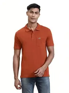 CROCODILE Men Solid Slim Fit Polo T-Shirt | Regular Length | Short Sleeve | Button Placket | Casual Knitted Topwear