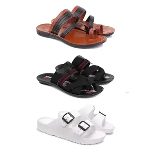 DRACKFOOT Men's Sandals | Lightweight Wear| Stylish & Easy to Wear For Men's GRT-SAN-(3-COMBO)-3151-3128-3113-10