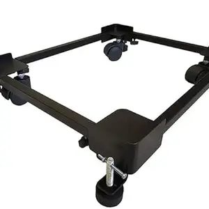 Adjustable Wheeled Metal Stand/Trolley Suitable for Front & Top Loading Washing Machines, Dishwashers, and Refrigerators (LXW: Min.(16"X19"), Max. (26"X32"))(Color: White)) by Blackwik