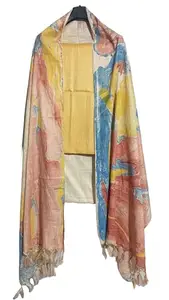HAIDER ALI AND SONS HAIDER ALI Handloom Cotton Silk Unstitched Suit Set for Women with Marble Print Dupatta | Salwar Suit Dress Material for Women & Girls_03 (MUSTARD 1)