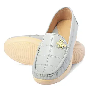 KRAFTER Women and Girls White Casual Stylish Bellies-Grey-M044-40