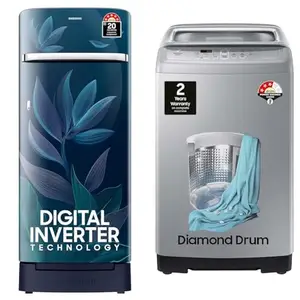 Samsung 215 L, 5 Star, Digital Inverter, Direct-Cool Single Door Refrigerator (RR23D2H359U/HL, Para, 7 kg, Fully-Automatic Top Load Washing Machine (WA70A4002GS/TL, Imperial Silver)