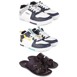 DRACKFOOT Men's Stylish Casual Shoes | Comfortable & Trendy Daily WearPremium Casual Shoes for MenGR-(3-Combo)-1075-1074-3125-8 Multicolor