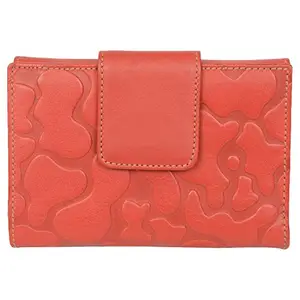 Leatherman Fashion LMN Genuine Leather Women's Red Wallet 7 Card Slots