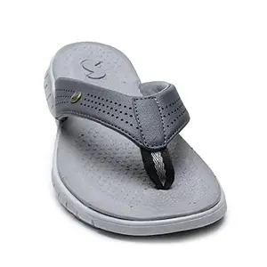 SOLETHREADS CULT | TruBounce | Shock Absorbent | lightweight | Skid Resistent | Super comfortable | Bounce back | Rugged Sole | Flip Flops for Men | D.GREY/L.GREY | UK 9
