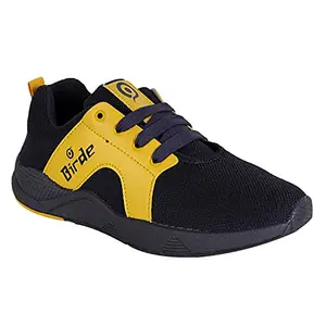 Birde Sport Shoes for Men Running Shoes for Men (Yellow Black, Numeric_7)