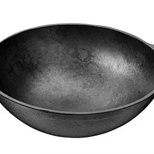 Mr. Butler Natural Pre-Seasoned Cast Iron Kadai/Wok - 9 Inch, 1.5 L Capacity, Black - Easy to Clean, Sturdy & Durable - One-Year Warranty price in India.