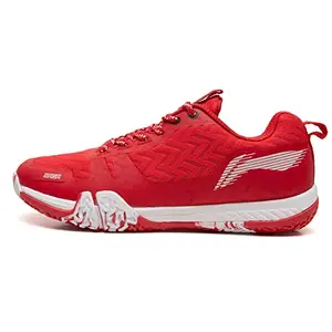 Li-Ning Saga Lite VI Non-Marking Badminton shoe(Red/White, Size: 11UK)