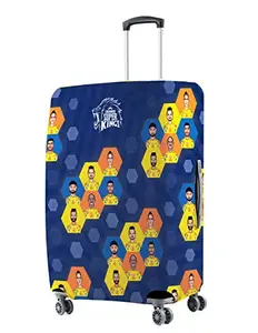 Nasher Miles x Chennai Super Kings (CSK) Polyester Multi Colored Honeycomb 65 cm (24 Inch) Medium Protective Luggage Cover