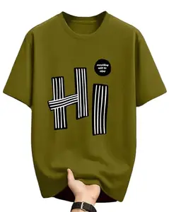 Enitor Men Oversized Printed T-Shirts || Loose Fit Tshirt for Mens Olive