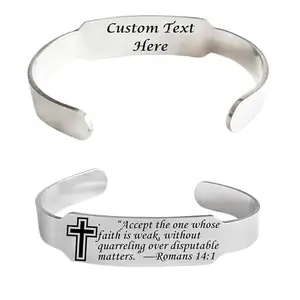 Shiv Jagdamba Catholic Baptism Bible Verse Christian Cuff Kada Wristbands,Inspirational Daily Bible Verse Bracelets Religious Gifts For Men Women Teens Romans 14:1