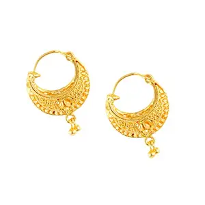MEENAZ Traditional Temple 1 One Gram Gold Studs Ethnic Brass18k South Indian Meenakari Screw Back Round Hoop Bali Combo Set Pack Stud Earrings For Women girls Latest -GOLD EAR RINGS STUD-M163