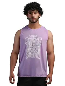 CHKOKKO Tank Tops Sleeveless T-Shirt for Men Gym Wear Vest Graphic Printed Stylish Round Neck Running Sando for Sports Workout Fitness & Casual or Beach Wear