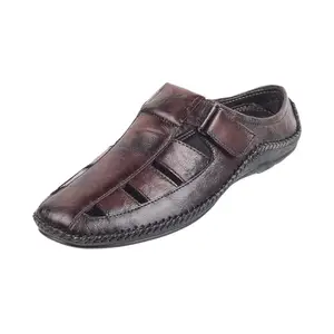 Mochi Men Brown Leather Mules UK/11 EU/45 (18-243)