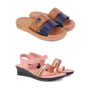 Women?s Flat Sandals,Stylish Heeled Sandals for Women SP_(Combo 2)-1981-1959-8-EURO-39