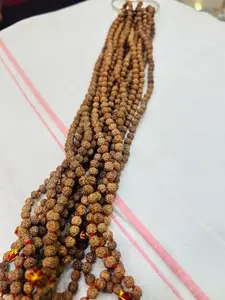Rudraksha Mala bunch Prayer Beads with Yellow Tassels, 108 Beads, Traditional Buddhist Meditation Necklace
