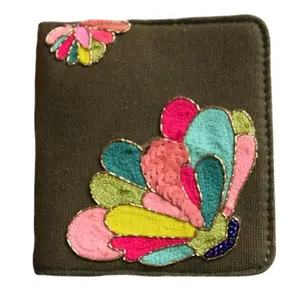 Desi Drama Queen Snap Button Wallet Soraya/Purse Canvas Olive Green (10 x 10 cm)