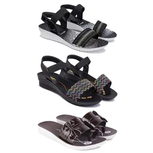Women's Comfortable Sandal,Casual Lightweight Sandal for Everyday Wear for women'sREP-(COMBO-3)-1931-1932-1987-5
