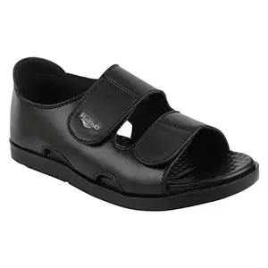 Medifeet Men's Black Double Strap Open-Toe Sandals (numeric_12)