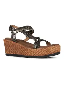 Inc.5 Womens Golden Printed Toe Round Toe Wedge Heel Sandals