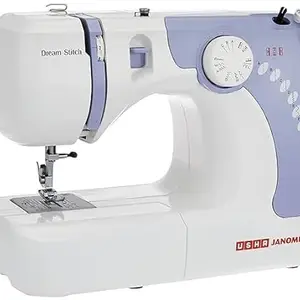 Usha Janome Wonder Stitch Automatic Zig-Zag Electric Sewing Machine || 13 Built-In-Stitches || 21 stitch Function(White) With complementary Sewing Lessons in Nine languages
