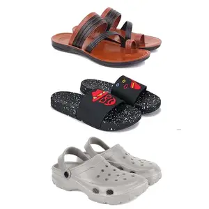 DRACKFOOT Men's Sandals | Lightweight Wear| Stylish & Easy to Wear For Men's GR-SAN-(3-COMBO)-3151-3034-3124-7