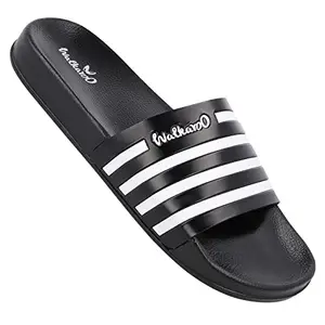 Walkaroo Gents Black White Slipper (WC4233) 10 UK