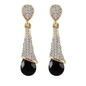 Valentine Gifts : YouBella Jewellery Valentine Collection Zircon Earrings for Girls and Women (Black)
