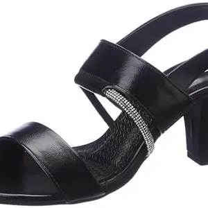 ELLE Women's Fashionable Backstrap Heel Sandals Colour-Black, Size-UK 8