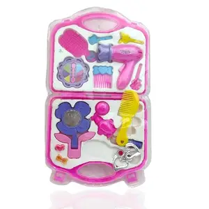 Kids' Beauty Salon Play Set - 15-Piece Hair Styling & Makeup Kit with Carrying Case