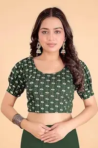 APPERA "WEAR TO SHINE" APPERA Gota Patti Readymade Short Sleeve Ethnic Saree Blouse | Round Neck Designer Blouse for Women