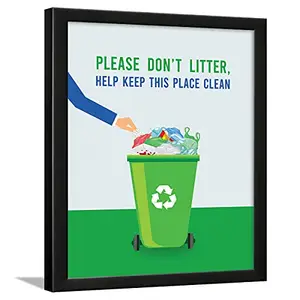 Chaka Chaundh - Framed Keep Clean Poster for Bathroom, Kitchen, Restaurant, Hostel Mess, Hotel, Bakery, Cookery (34 cm x 27 cm x 4 cm)