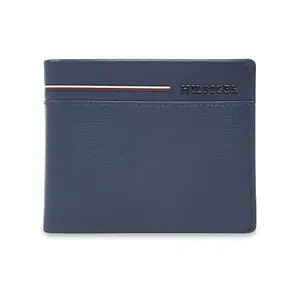 Tommy Hilfiger Men's Leather Wallet Nizao - Navy | Global Coin Wallet with RFID Protection, Multiple Card Slots | Coin Pocket | Bi-Fold Purse for Men | Ideal for Gifting