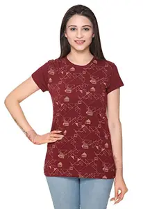 Nidhil Fashion Women T-Shirt(101WT1_M46_Maroon_3XL_Pack of 1)