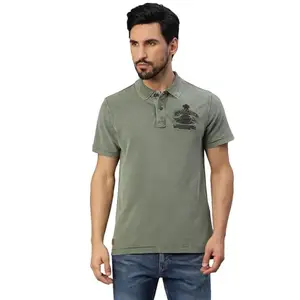 Royal Enfield Men's Regular Fit T-Shirt (TSS220014_Military Green