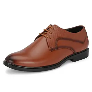 Centrino Formal Shoe for Men | Cushioned Insole for Better Comfort | Stylish Lace-Up for Boys | Perfect for Office Wear & Formal Dress 9782-3 TAN