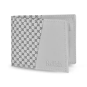 Relish Men's Artificial Leather Grey Bifold Wallet/Purse for Men.