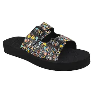 RASAMBH Women's Rubber Strap EVA Sole Slip On Slippers||Soft comfortable and stylish flip flop slippers for Women(Black)
