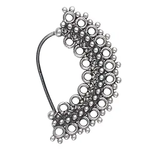 GIVA AVNI 925 Oxidised Silver Banjaran Nose Pin | Nose Pin for Women & Girls | With Certificate of Authenticity and 925 Stamp | 6 Month Warranty*