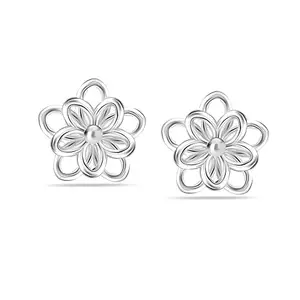 Amazon Brand - Nora Nico 925 Sterling Silver BIS Hallmarked Flower Design Small Stud Earrings for Women and Girls