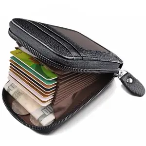 Stealodeal Black RFID Blocking Leather ATM/Credit/Debit 9 Cards Slots & 2 Cash Slots & 1 ID Slots Card Holder Wallet