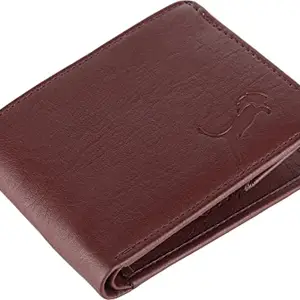WILD EDGE Brown Men's Genuine Leather Wallet with Snap Closure - Smart and Formal Handcrafted Wallet for Men