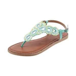 Mochi Women Green Synthetic Sandals (33-671-21-36) Size (3 UK/India (36EU))