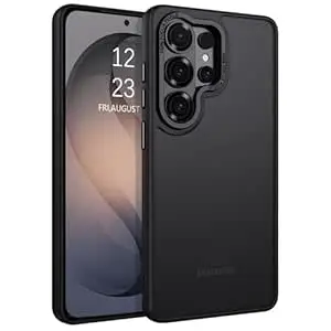 DIZORO Polycarbonate Matte Case Compatible with Samsung S26 Ultra 5G Translucent Frosted Hard Back Phone Case Anti-Fingerprint Anti-Slip Shockproof Protective Case Back Cover -Black